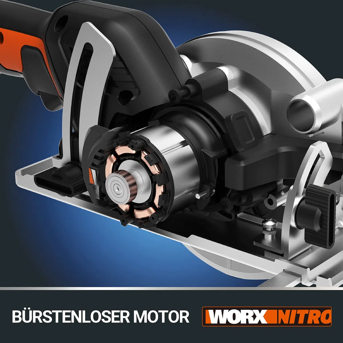 WORX NITRO WX531.9 Akku Kreissäge 20V – Leistungsstarke Bürstenlose Kreissäge für exakte, gerade Schnitte – 120 mm – Schneidet mühelos Holz, Metall, Fliesen & Plastik – ohne Akku & Ladegerät