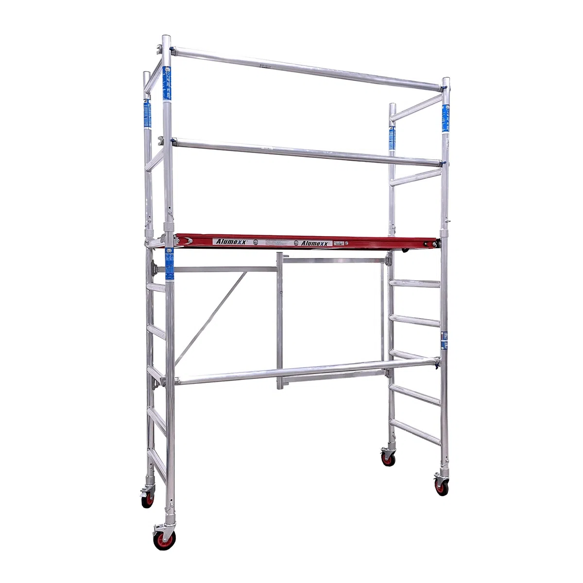 Alumexx FS 75 Klappgerüst (Red-Line) - Zimmergerust - Arbeitsgerüst - Baugerüst - Alu Gerüst - Roll Gerüst - Tragfähigkeit: 375 kg (Type A + B (4m Arbeitshöhe))