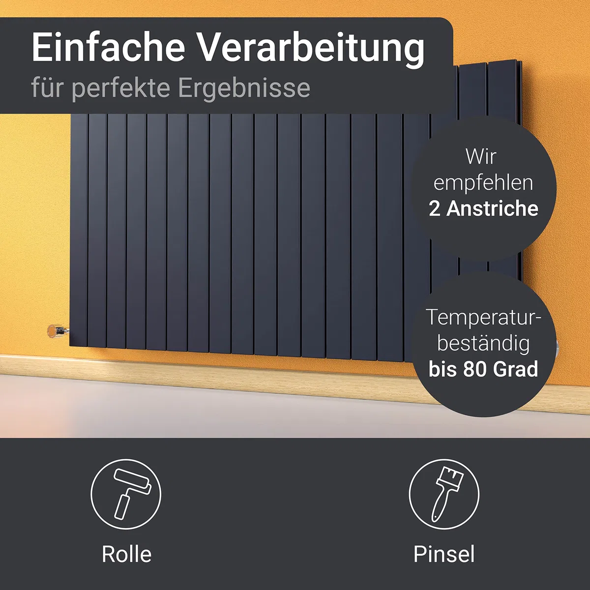 Heizkörperlack Heizungsfarbe W903 Licht-GRAU ähnl. RAL 7035-10 Liter