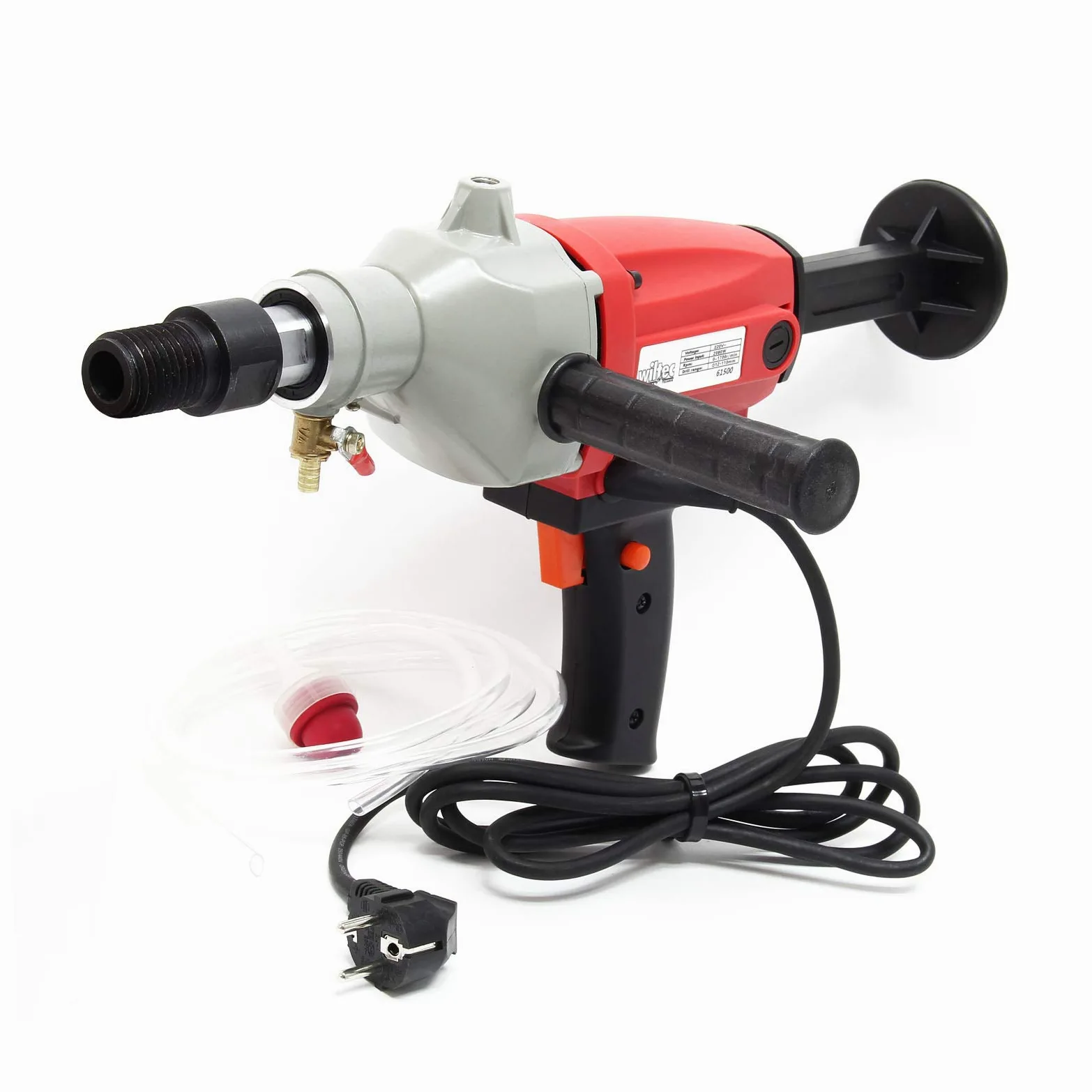 Wiltec Kernbohrgerät bis 110 mm Nass Kernbohrmaschine 2080 W 1700 U/min mit Transportkoffer und Zubehör