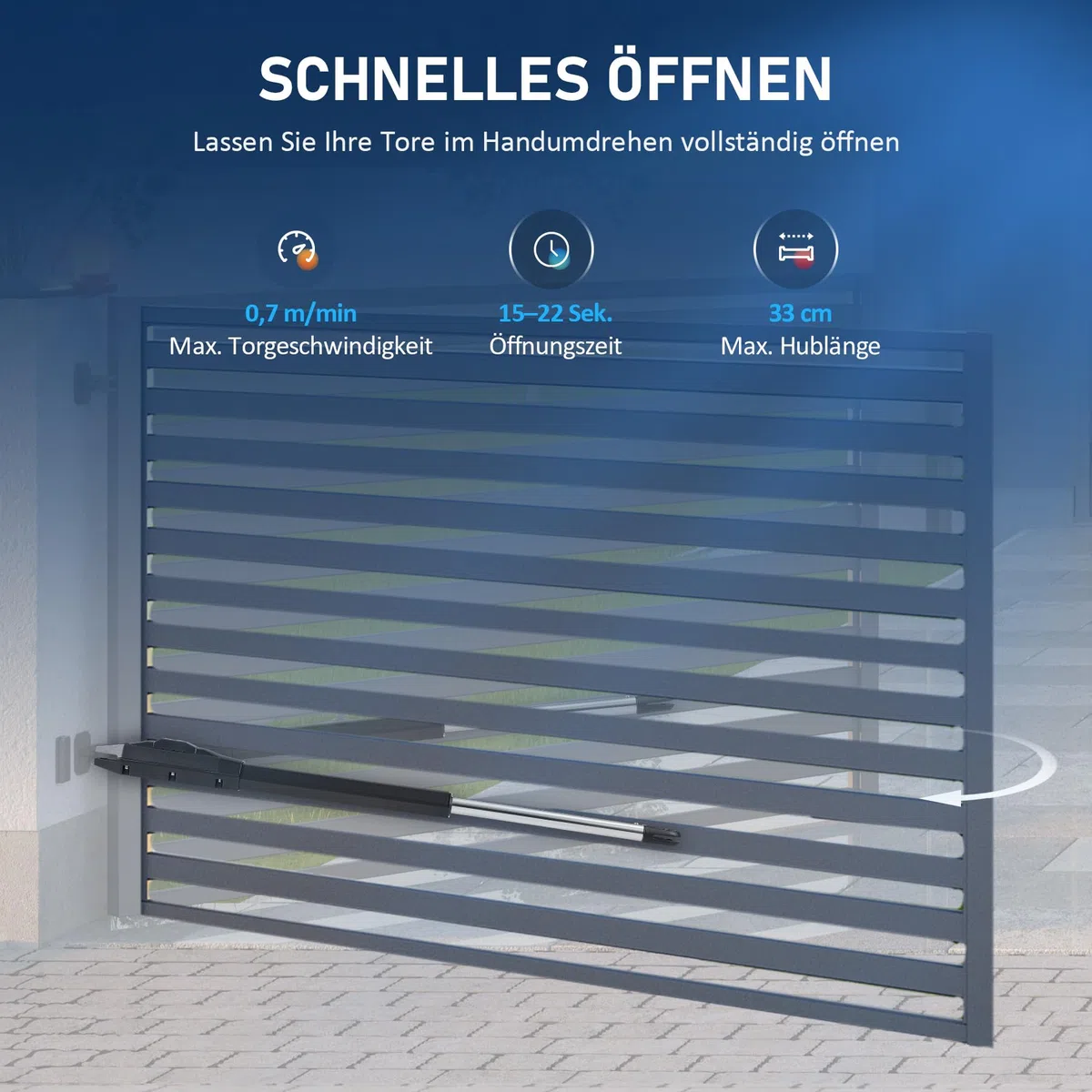 CO-Z Automatischer Flügeltorantrieb 800kg Doppelflügeltorantrieb Torantrieb Drehtorantrieb Toröffner Drehtoröffner Set Max. 2,5 m oder 400kg pro Flügel mit 2 Fernbedienungen Swing Gate Opener (40Wx2)