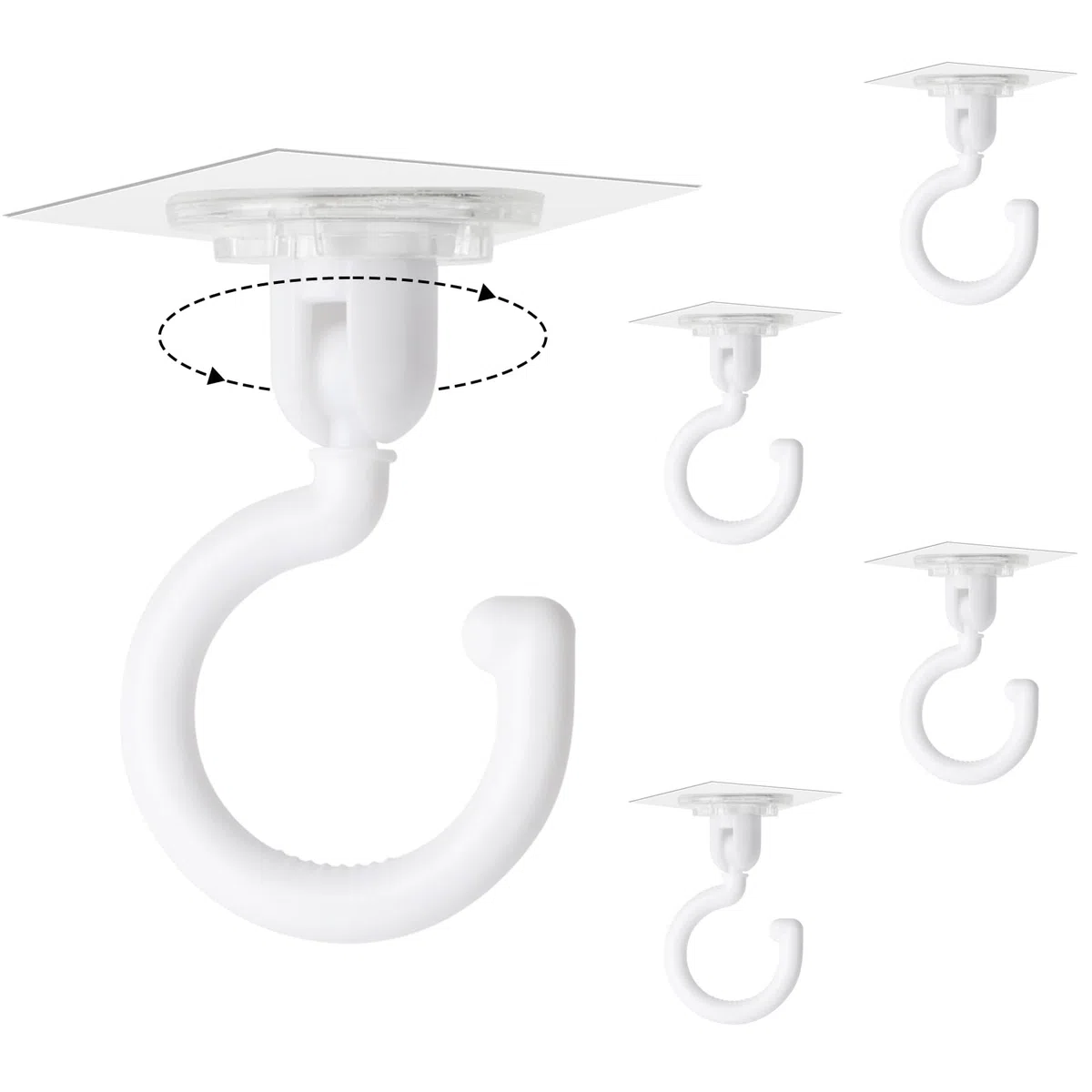 Weysoo Klebehaken Extra Stark, 4 Stück Haken Selbstklebend, Selbstklebende Haken Transparent, Wandhaken Selbstklebend, Haken Ohne Bohren, Klebehaken Decke für Bad Küche Büro Schlafzimmer