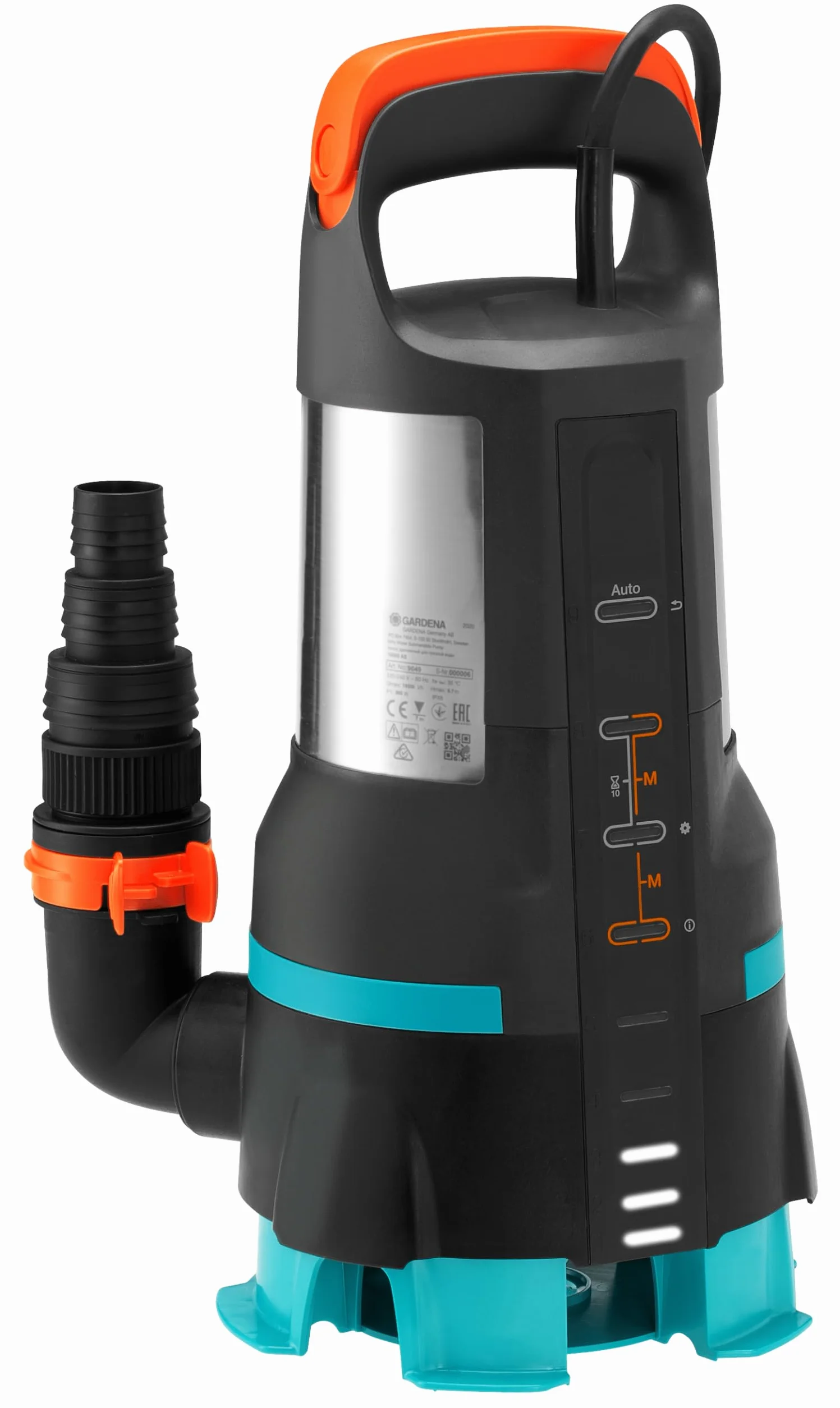 Gardena 09049-20 Klar-/Schmutzwasser-Tauchpumpe 19500 Aquasensor, Standard, small, bis zu 19.500 l/h - led-aquasensor