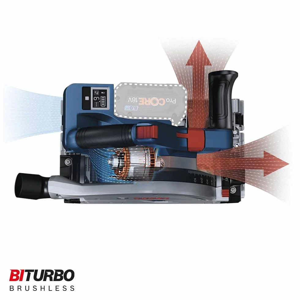 BOSCH 0 601 6B4 000 Handkreissäge ohne Batterie ohne Ladegerät mit Zubehör Akku