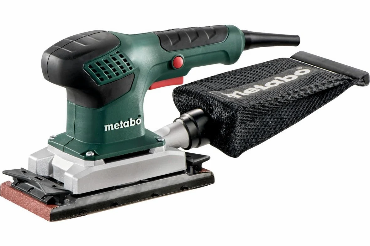 metabo SR 2185 Schwingschleifer, 210 W Rutscher mit 92 x 184 mm Platte | Schleifmaschine inkl. Koffer und Staubbeutel, vibrationsarmer Sander für Holz, 22.300 /min Leerlaufschwingzahl, 2,5 kg