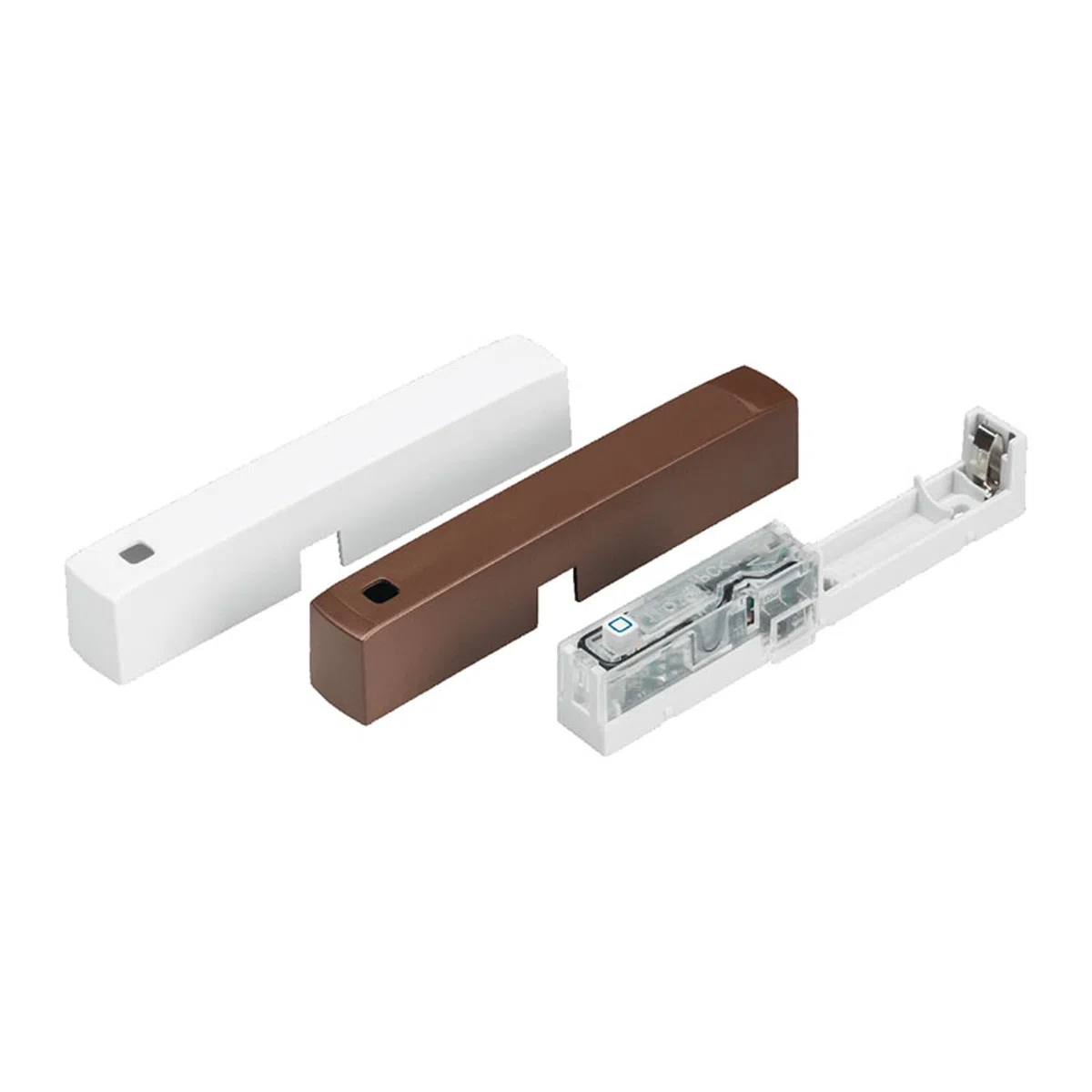 Homematic IP Smart Home 3er-Set Fenster- und Türkontakt, optisch, weiße + braune Abdeckung, digitaler Sensor, effizient Heizen, Fensterüberwachung per App, Energie sparen, Alexa, Google Assistant