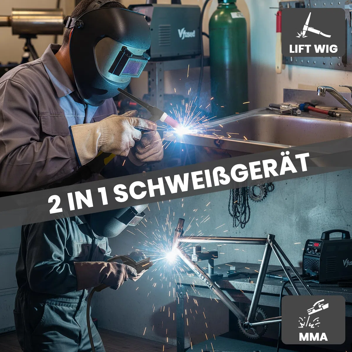 WIG Schweißgerät 120A DC Lift TIG MMA 2-in-1 IGBT Inverter, einstellbare Gasnachströmzeit 1-10s, für Edelstahl Stahl Autoreparatur Heimwerker, 220V