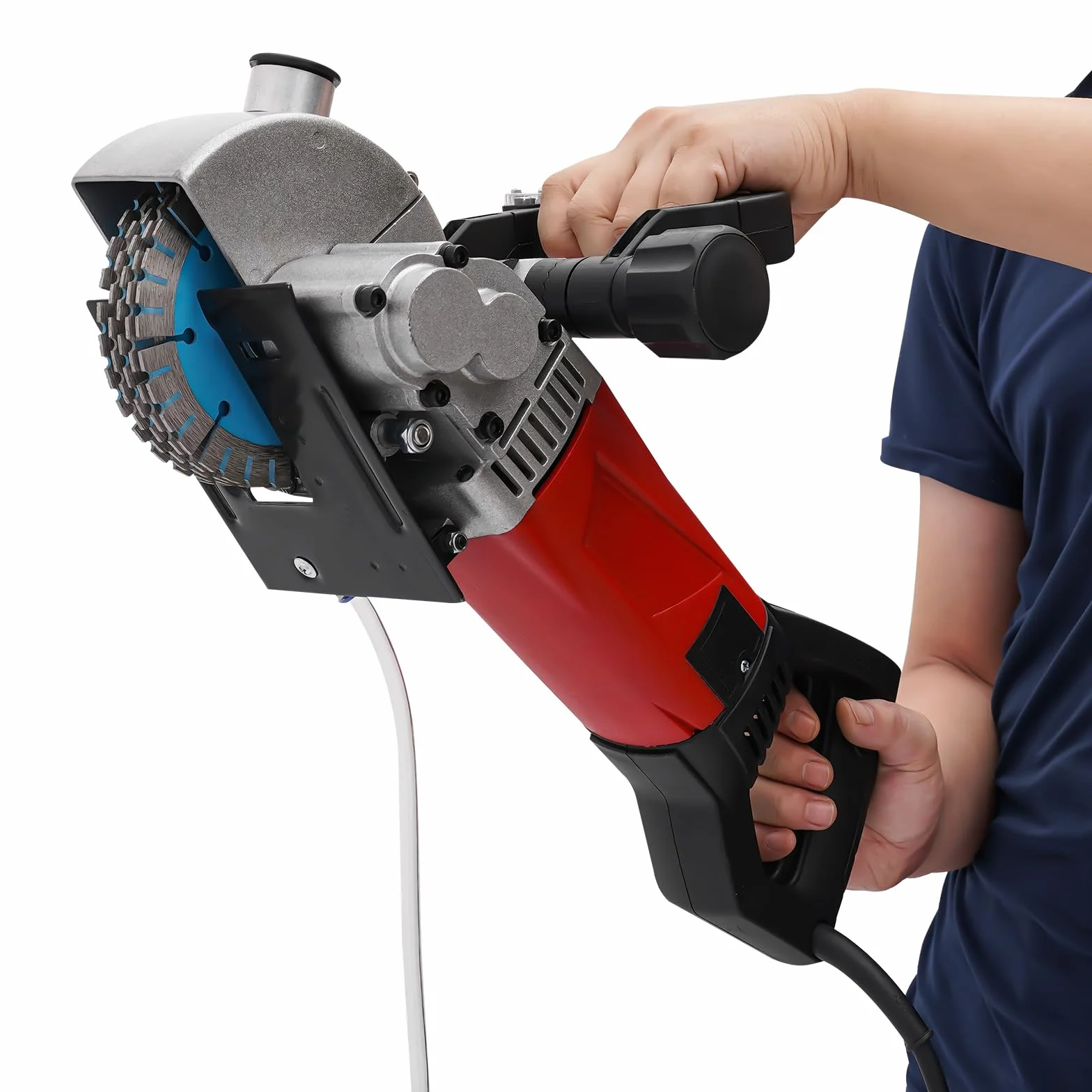 2800W Schlitzmaschine Mauerfräse mit 5 Stück 125mm Klingen Hochleistungsmauerfräse Elektrische Schlitzfräse mit Wasserpumpe Elektrische Schlitzfräse Wandfräse