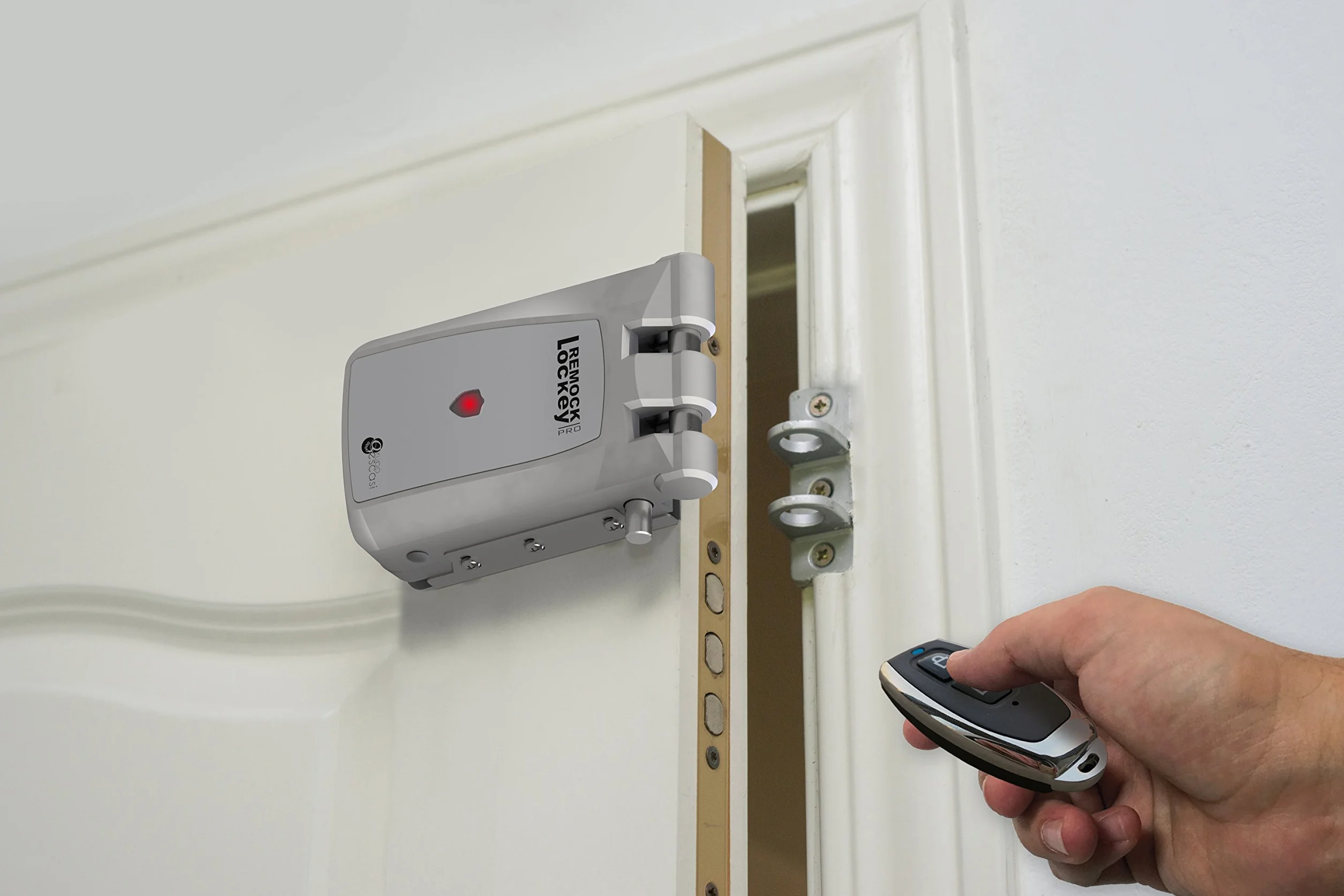 Remock Lockey Pro RLP4S Unsichtbares Sicherheitsschloss, mit 4 Fernbedienungen (3 V), Silber