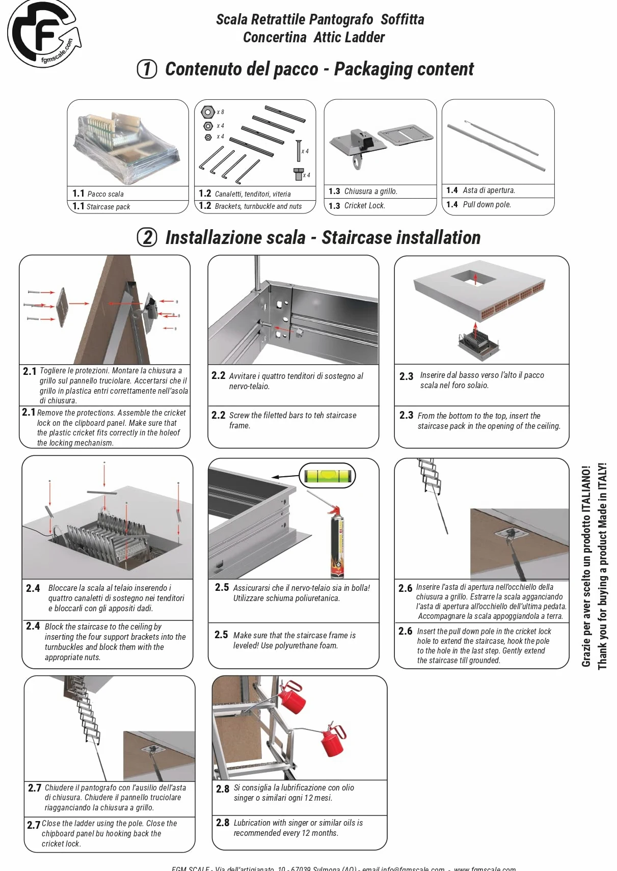 Scherentreppe | Stufenseite 50 | 50x80 H=276-300 cm