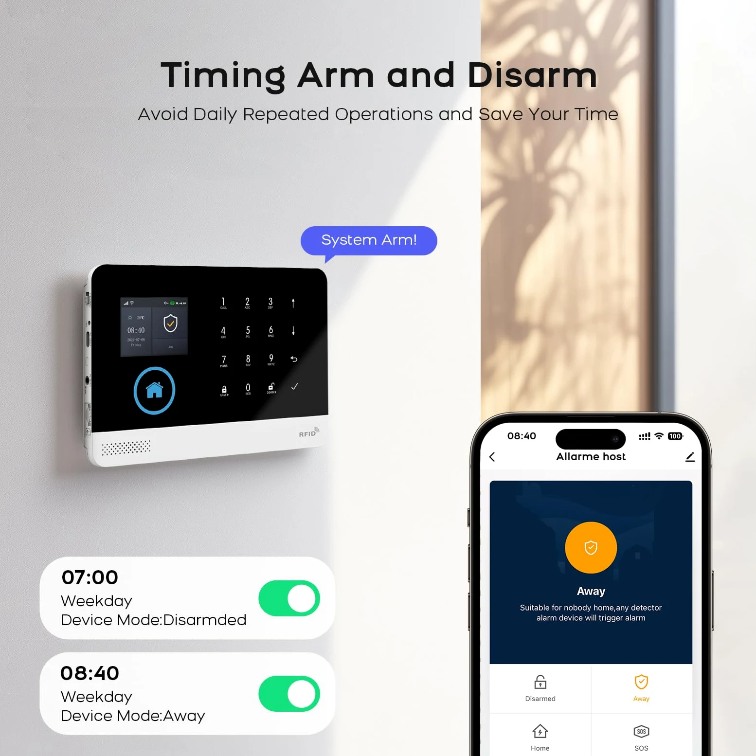 GSM + WLAN Alarmanlage für Haus & Wohnung, 24 Stück Smart Komplettsysteme mit App, 120dB Sirene, Tür- und Fenstersensoren, Bewegungsmeldern, Fernbedienungen, Funktioniert mit Alexa
