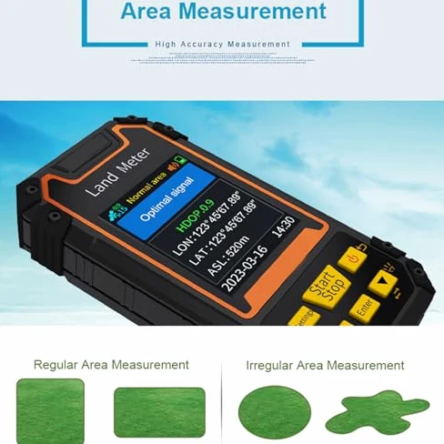Landvermessungsausrüstung, 2,4 Zoll Farbbildschirm GNSS Hand Landmessgerät, Professionelles GNSS Empfänger Vermessungsgerät für Bergiges Land, Hangentfernung, Messung der Flachen