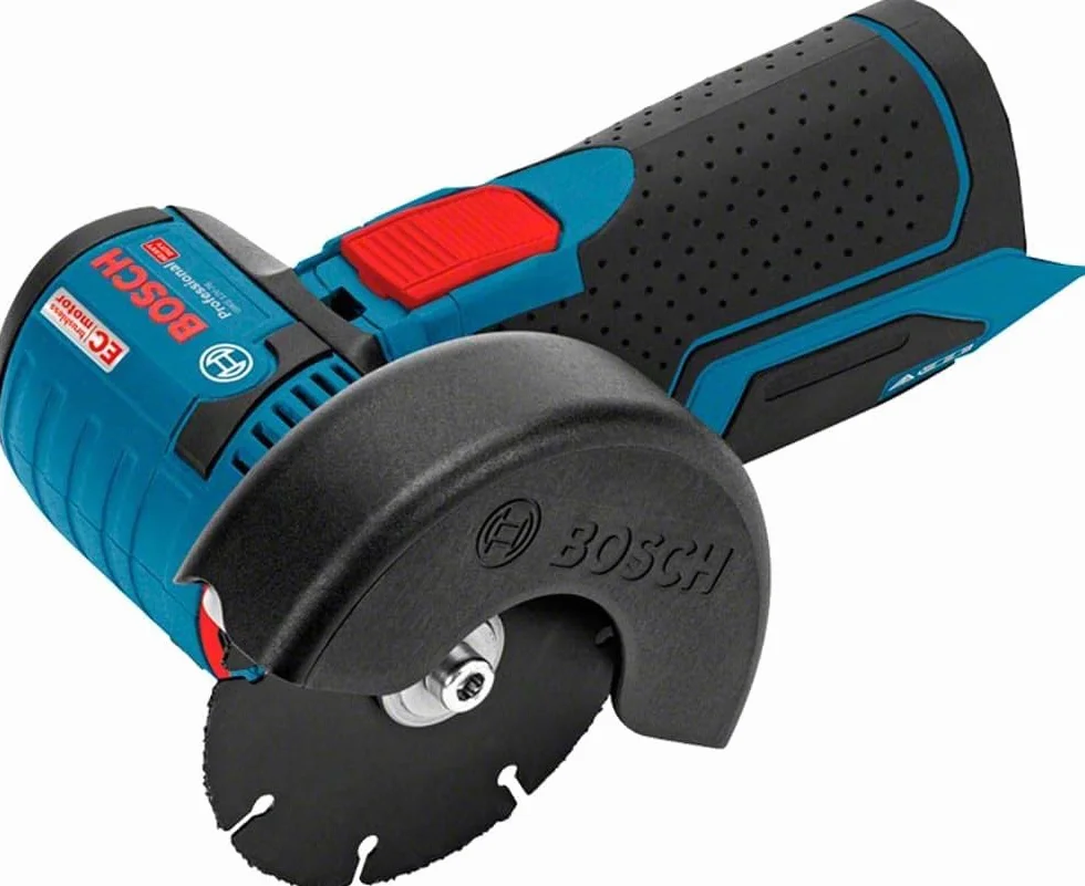 Bosch Professional 12V System Akku Winkelschleifer GWS 12V-76 (inkl. 1x Hartmetall-Trennscheibe, 1x Carbide Multi Wheel, 76 x 10 mm, 2x Inox-Trennscheibe, Schutzhaube, Einlage, ohne Akku/ Ladegerät)