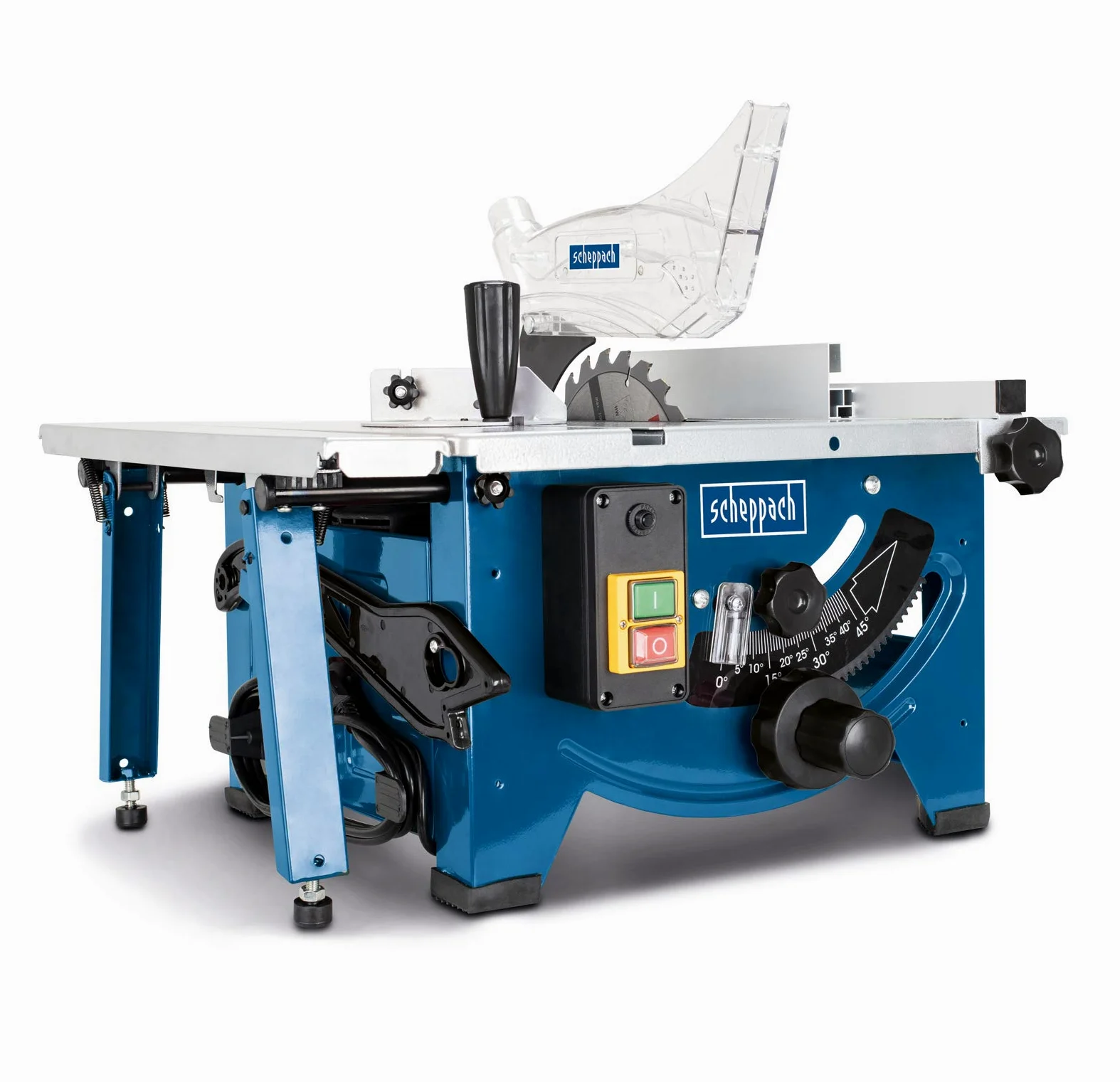 Scheppach Tischkreissäge HS80 (1200W, Sägeblatt Ø 210mm, Schnitthöhe 48mm, Tischgröße 525 x 400 mm) inkl. Längs- und Queranschlag
