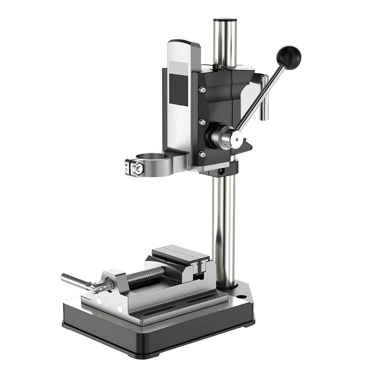 Bohrständer Bohrmaschinenständer für Bohrmaschine mit Schraubstock, Verstellbarer Tischbohrmaschine für DIY Werkzeugpresse