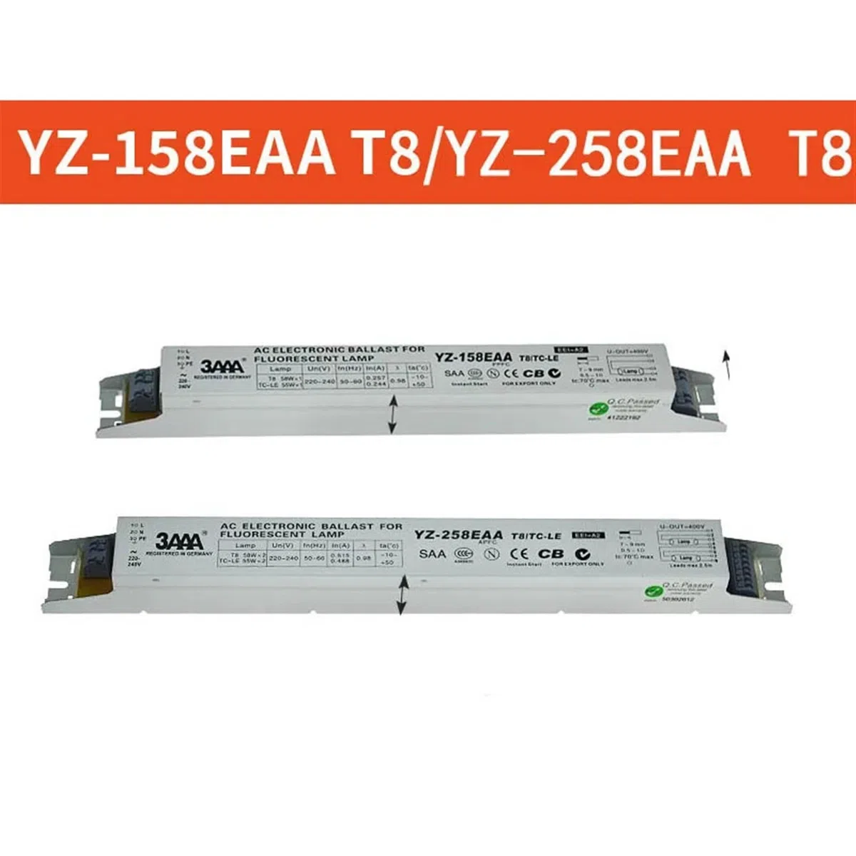 3AAA YZ-158EAA YZ-258EAA T8/TC-L 220 V 2 * 58 W 2 * 55 W T8 elektronische vorschaltgerät ist geeignet for T8 leuchtstofflampe Werbung licht Box gleichrichter (Size : YZ-158EAA)