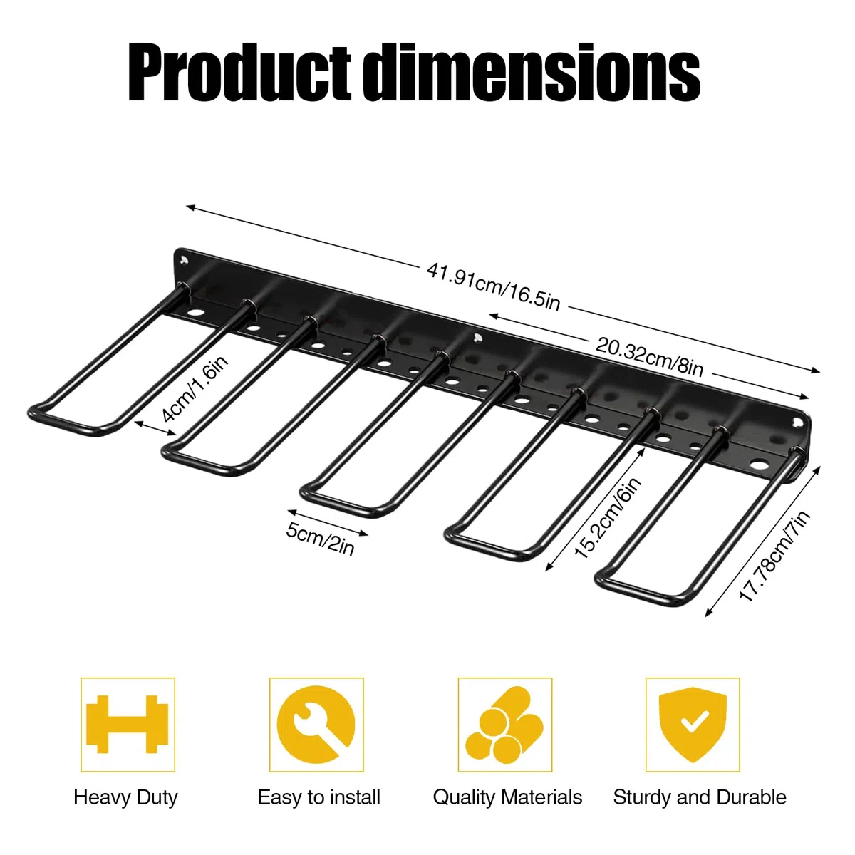 4 Schlitzen Bohrhalter Wandmontage, Akkuschrauber Halterung Wand Metall Werkzeugregal Organizer Werkzeugspeicher für Elektrowerkzeug Organizer für Garage Werkstatt Werkzeugraum(39 * 19 * 4.5cm)