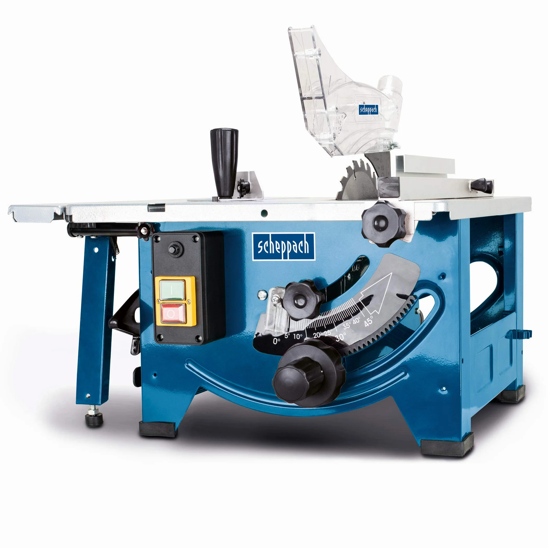 Scheppach Tischkreissäge HS80 (1200W, Sägeblatt Ø 210mm, Schnitthöhe 48mm, Tischgröße 525 x 400 mm) inkl. Längs- und Queranschlag