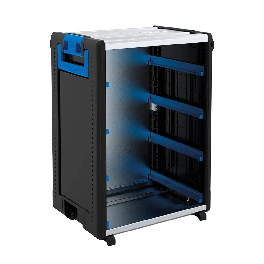 Sortimo WorkMo Modul mit 8 Kofferschienen – Kompatibel mit L-BOXX & Metallkoffern – Sichere Arretierung, modular erweiterbar – Mobile Arbeitsstation für Werkstatt & Transport