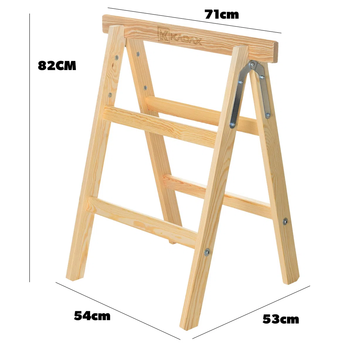KADAX Klappbarer Arbeitsbock aus hochwertigem Holz, Klappbock mit Einer Tragkraft von 150 kg, Montagebock für Werkstatt und Bauprojekte, Gerüstbock (2 Stück)