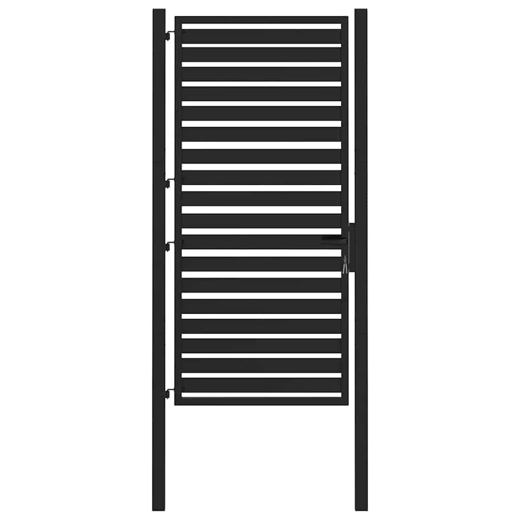 vidaXL Gartentor Abschließbar Schwarz 100x180 cm Aluminium Zauntor Zauntür Gartentür Gartentor Metall