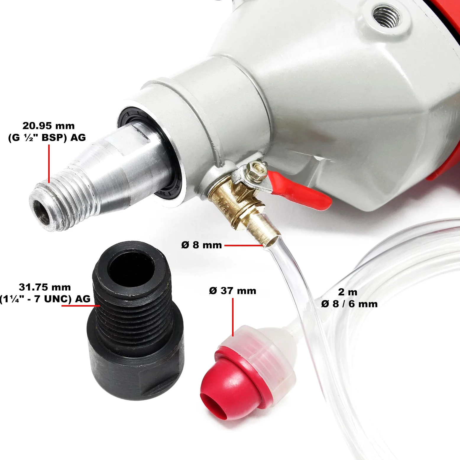 Wiltec Kernbohrgerät bis 110 mm Nass Kernbohrmaschine 2080 W 1700 U/min mit Transportkoffer und Zubehör