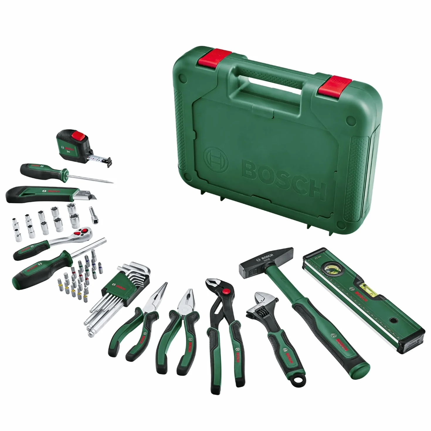 Bosch Handwerkzeug-Set Advanced, 52-teilig (Set mit hochwertigen Werkzeugen für erfahrene Heimwerker; lange Lebensdauer; hochwertige Materialien; ergonomisches Design)