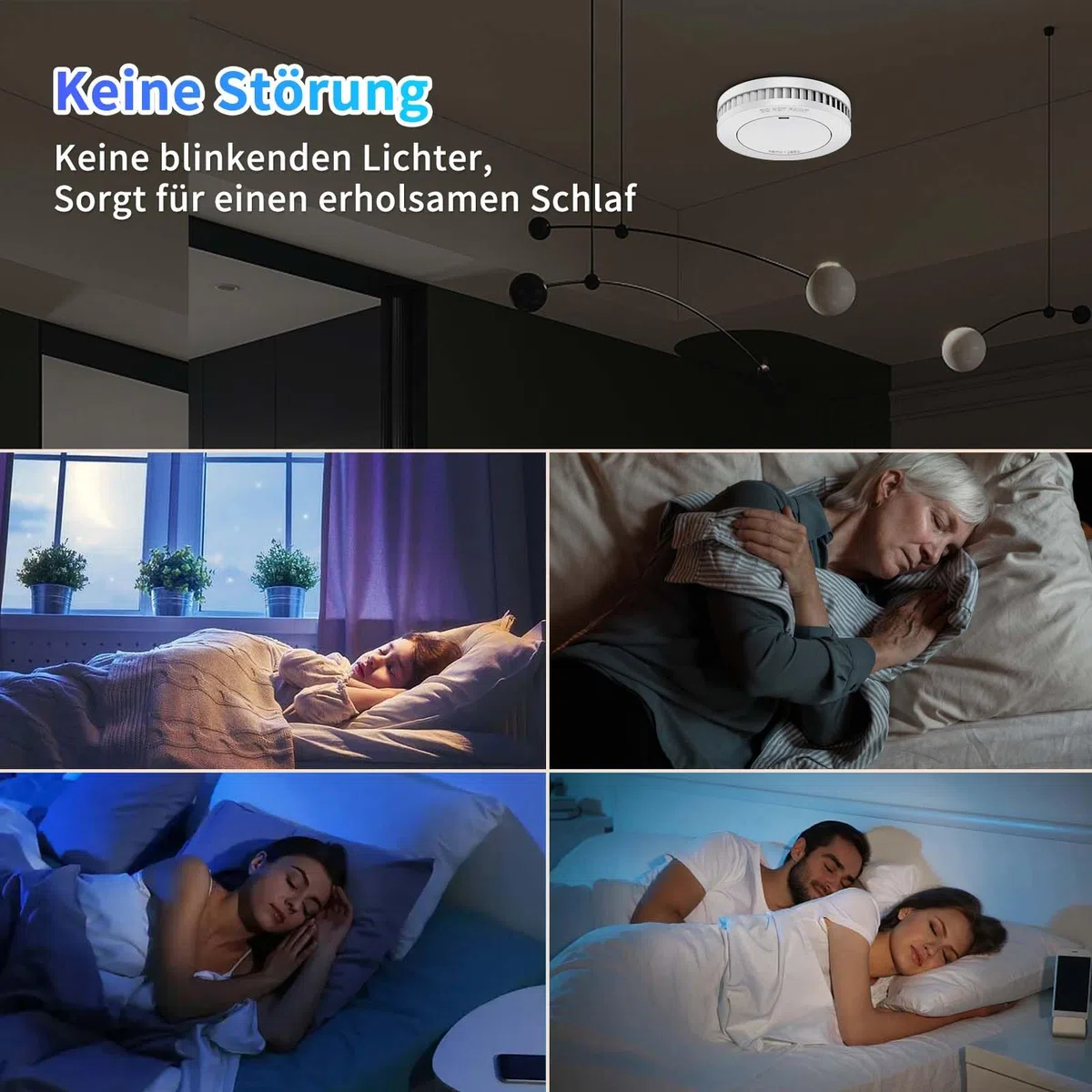 XINDUM Rauchmelder mit Starkere Magnethalterung 6er Set, 10 Jahre Batterie Feuermelder, TÜV Rheinland-Zertifiziert, Rauchwarnmelder, Standalone, Weiß