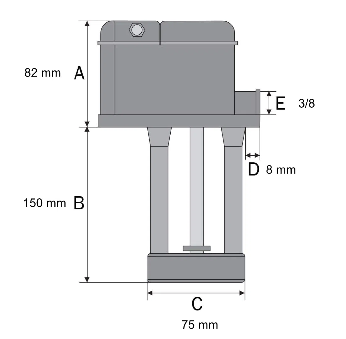 SMI Kühlmittelpumpe 150 mm Eintauchtiefe für Bandsägen, Drehmaschinen, Kreissägen, Fräsmaschinen