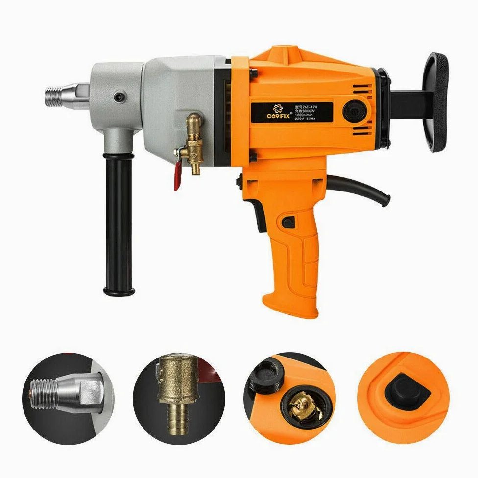 Fayelong Diamant-Kern-Bohrmaschine Kernbohrgerät Bohrmaschine Kernbohrmaschine 7.1 Zoll 180 Millimeter Für Diamant-konkretes Bohrendes Bohren Nass/Trocken Bohren 3000W 220V