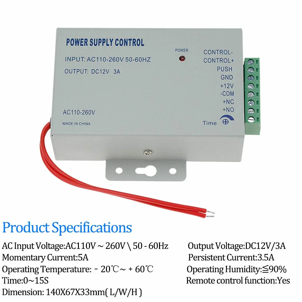 Kartenkennwort Fingerabdruck RFID-Türzugriffskontrollsystem-Kit,Home Security Proximity Door Entry-Tastatur,Ausgangstaste,10 Schlüsselanhänger (NC Electric Strike Lock)