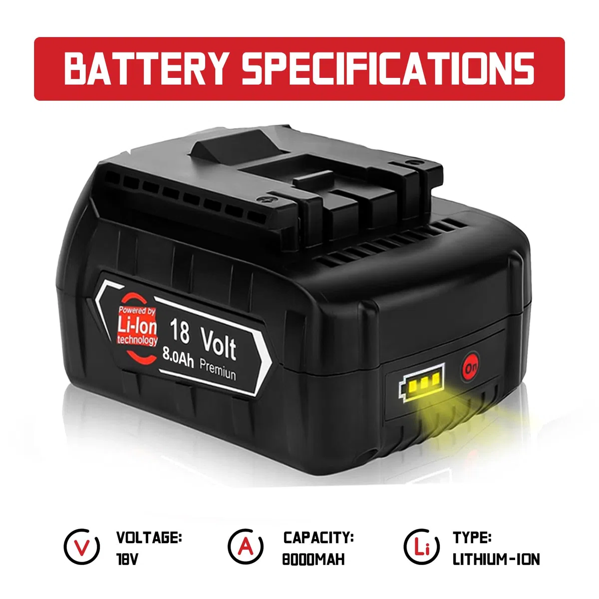 6X 8.0Ah/8000mAh Ersatzakku für Bosch akku 18V BAT618 BAT618G BAT609 BAT609G BAT619 BAT619G BAT610G BAT610 BAT612 BAT622 18V Akku Ersatzteile