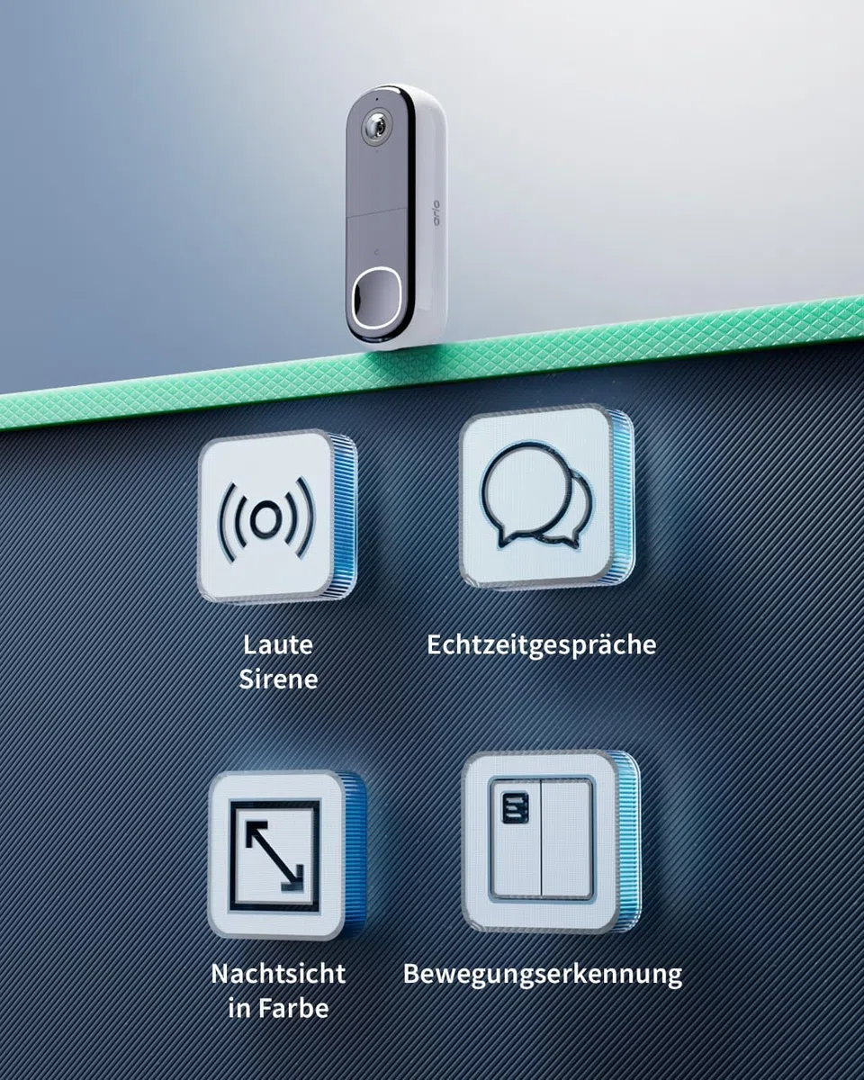 Arlo 2K HD Video Türklingel Mit Kamera & Türgong Kabellos, WLAN Doorbell, Bewegungsmelder, 2-Wege-Audio, Ring Sirene, Haustür Nachtsicht, Smart, Alexa Kompatibel + Arlo Secure Plan Testzeitraum