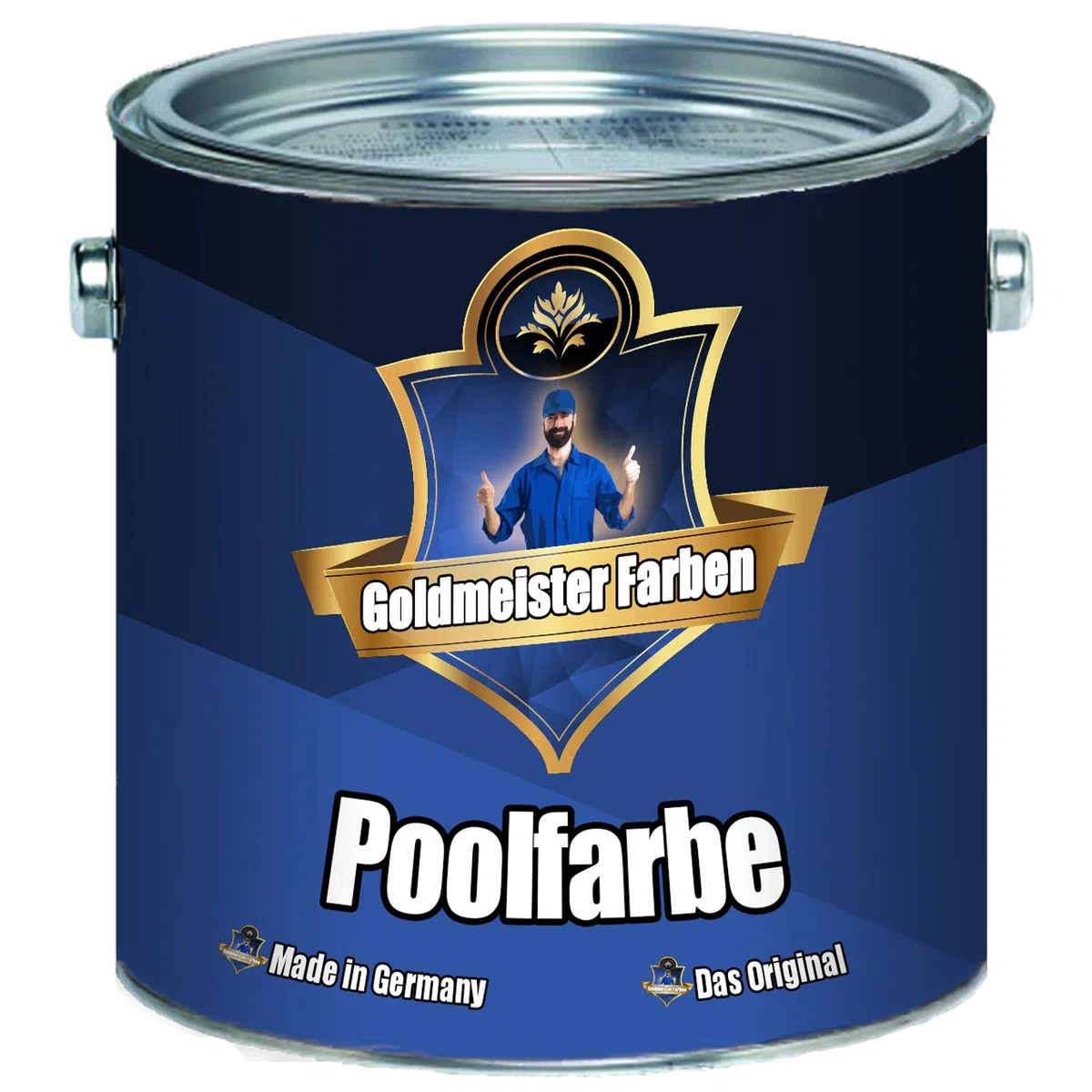 Goldmeister Farben Schwimmbeckenfarbe für GFK Kunststoff Polyester 2K Poolfarbe inkl. Härter Blau Weiß Grün Grau Anthrazitgrau Lichtgrau Seegrün (1 L, Anderer RAL-Farbton (Bitte RAL Wert senden))