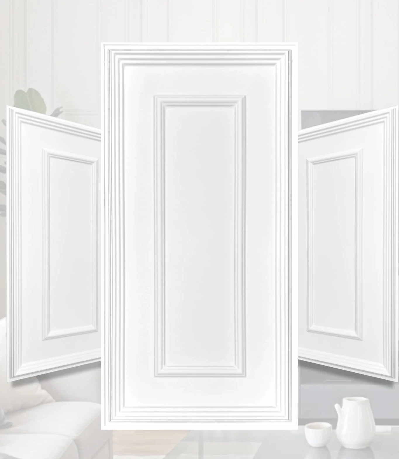 3D Wandpaneele Kunststoff PVC 100x50cm – Italienisches Design – Klassische Zierleistenoptik, Wasserfest, Moderne Rahmen Wandverkleidung für Wohnzimmer, Schlafzimmer & Flur (Weiß TD100) 20 Stück