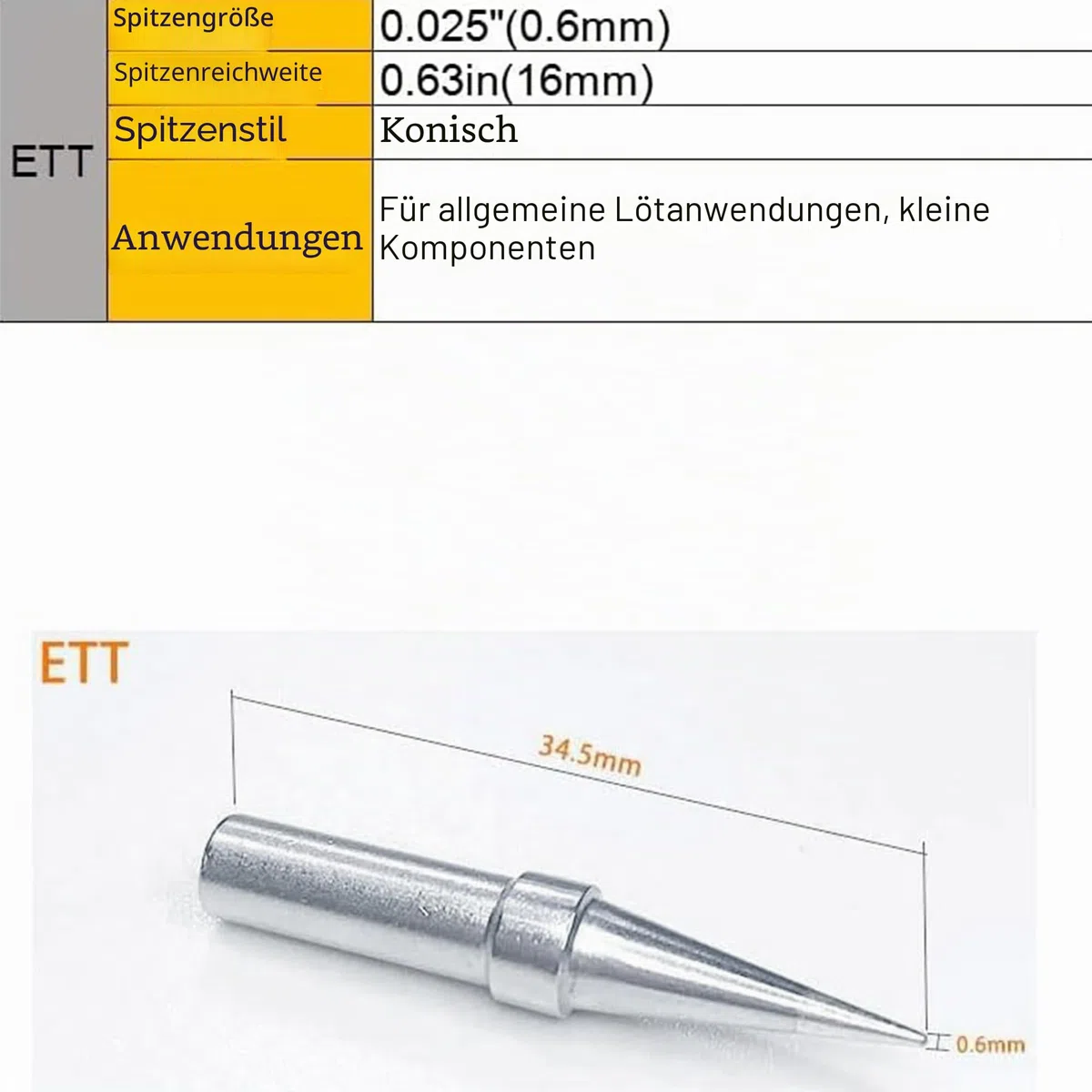 ET Lötkolben Spitzen Set ETS ETA ETB ETT ETD Ersatz für Weller WES51 WESD51 WE1010NA PES51 Lötkolben Griff Spitze Schweißstift Düse Lötkolben Set (5PCS Spitzenset)