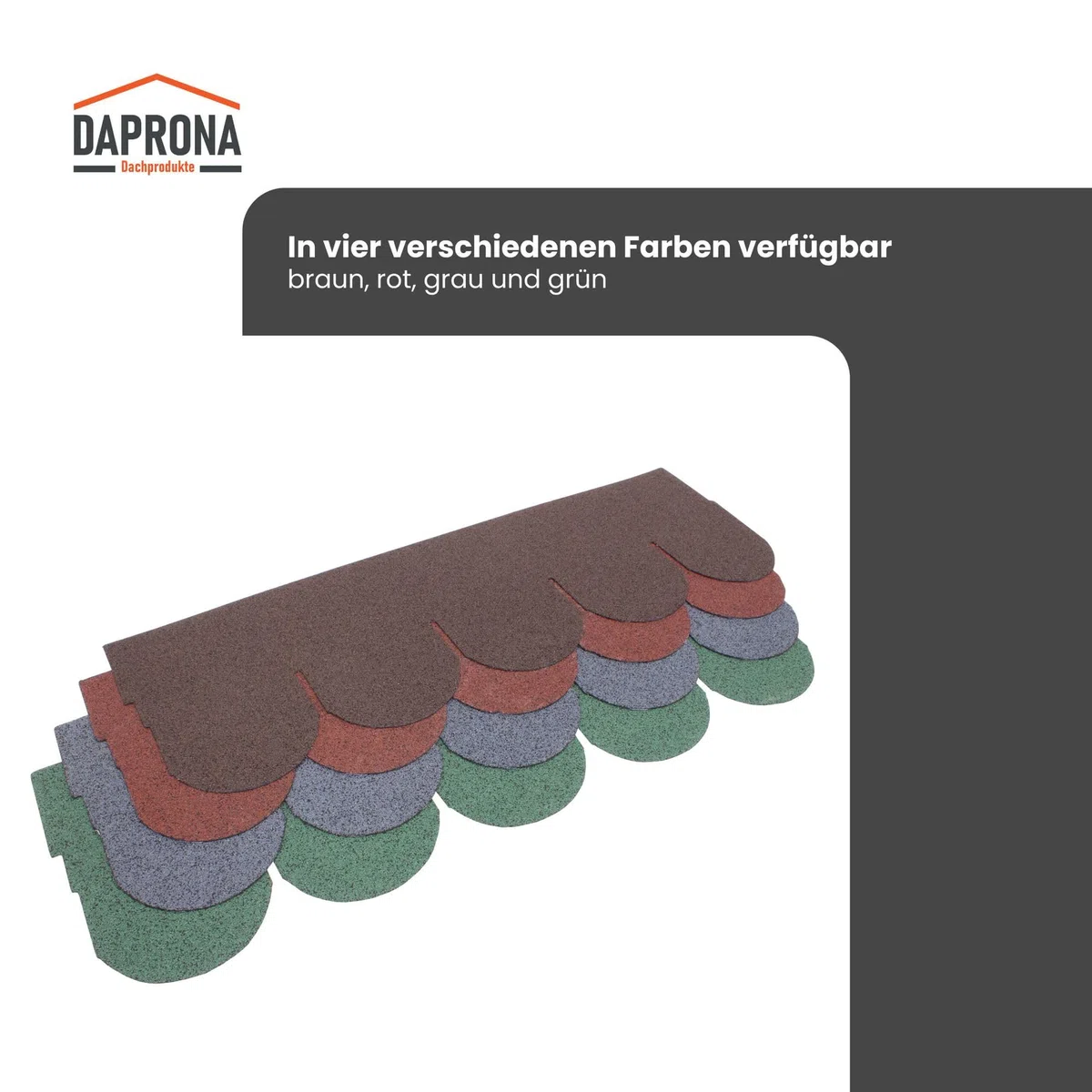 20x Bitumen Dachschindeln Biberschwanz Grau 1 m x 32 cm - 2,6 m² selbstklebend mit Glasvlieseinlage - wetterfest & UV-beständig für Gartenhaus, Carport, Garage, Pavillon