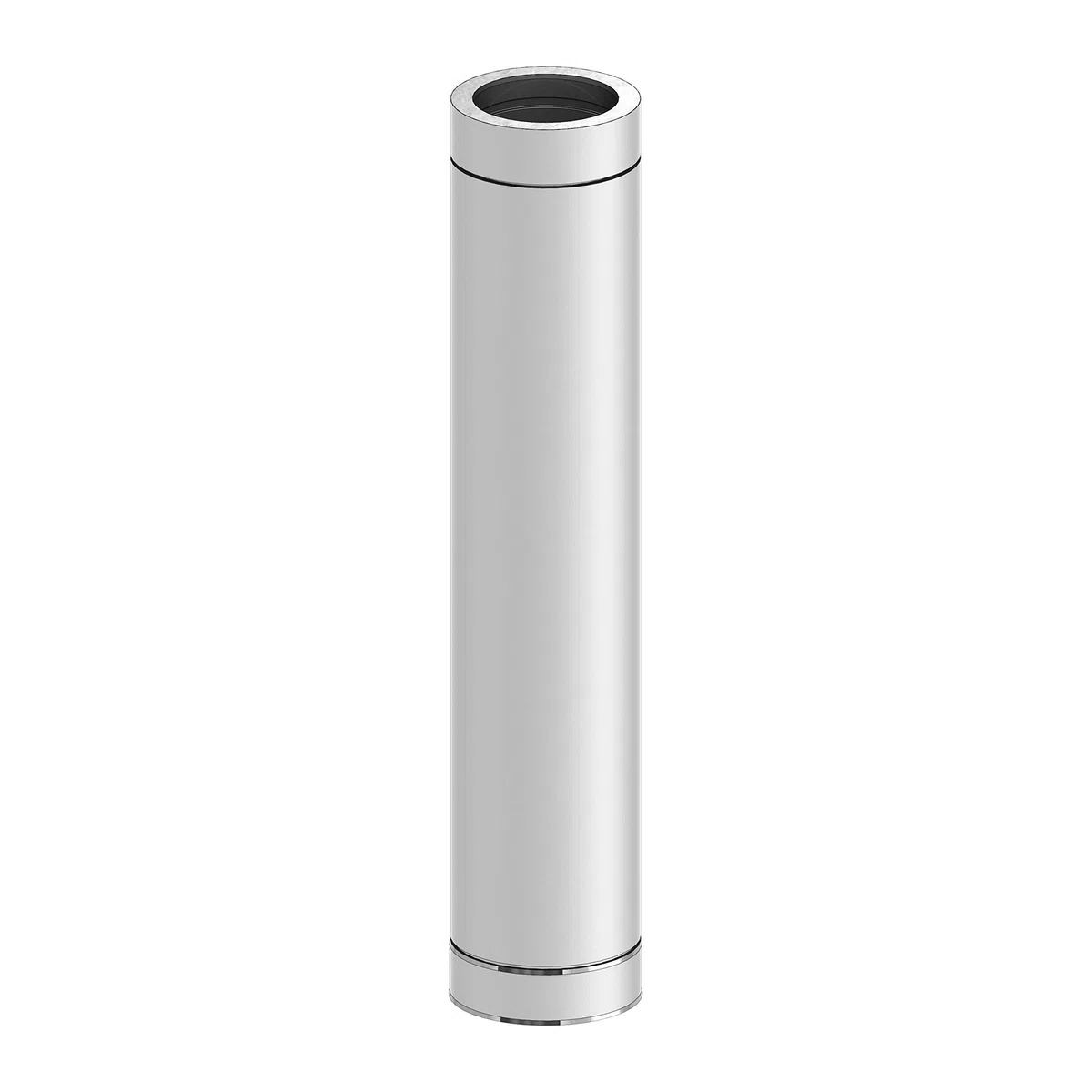 H&M New Line Edelstahlschornstein Schornstein Einzelteil doppelwandig Längenelement 1 Meter inkl Klemmband Ø180mm Innendurchmesser 25mm Isolierung 0,5mm Materialstärke nicht kürzbar