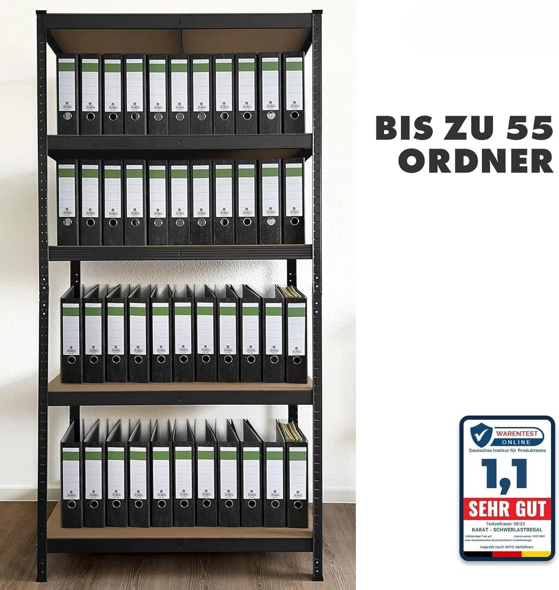 Floordirekt Schwerlastregal, 2er Set, schwarz 200 x 100 x 50 cm Steckregal, Kellerregal, Lagerregal, Werkstattregal, Werkbank - 5 verstellbare Böden (Lakota)