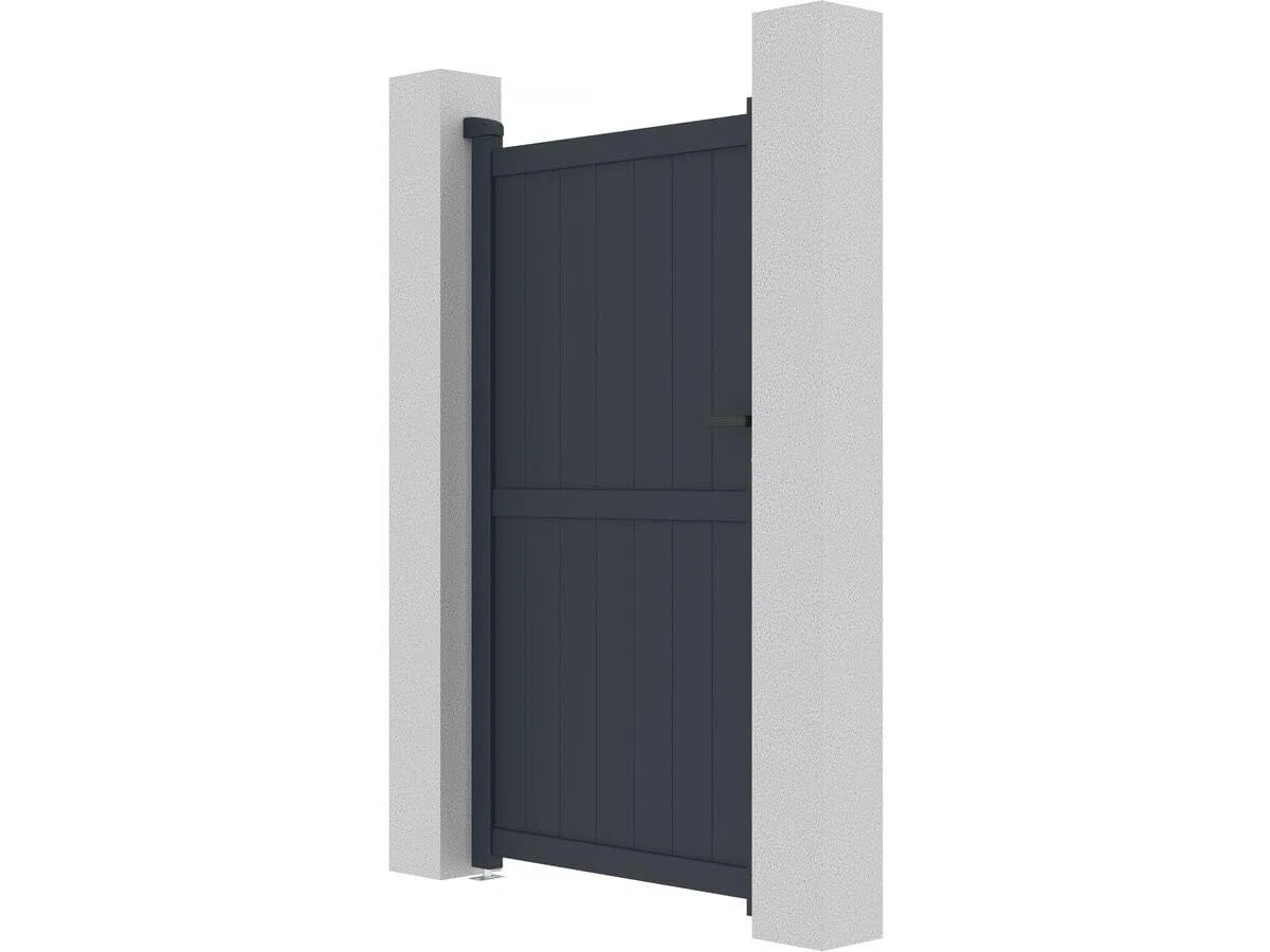 Habitat et Jardin Gartentor aus Aluminium Maurice - 101,2 x 180,9 cm - Grau