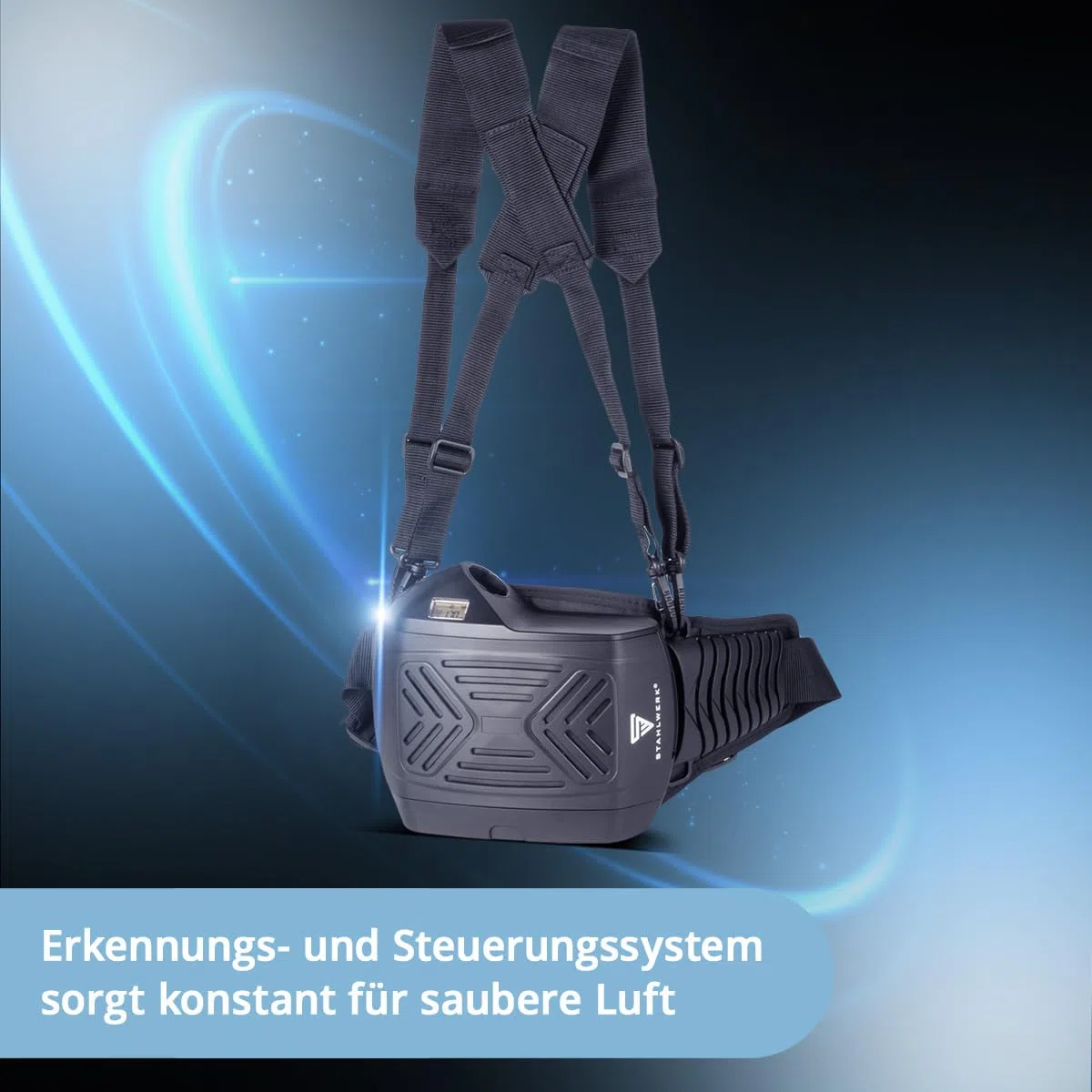 STAHLWERK Automatik-Schweißhelm 3-in-1 Master AIR – Schweißhelm mit Frischluftzufuhr, Funktionssteuerung per Bluetooth, True-Colour-Farbwiedergabe, Abdunkelung DIN 4 bis DIN 14, Optik-Klasse 1/1/1/1