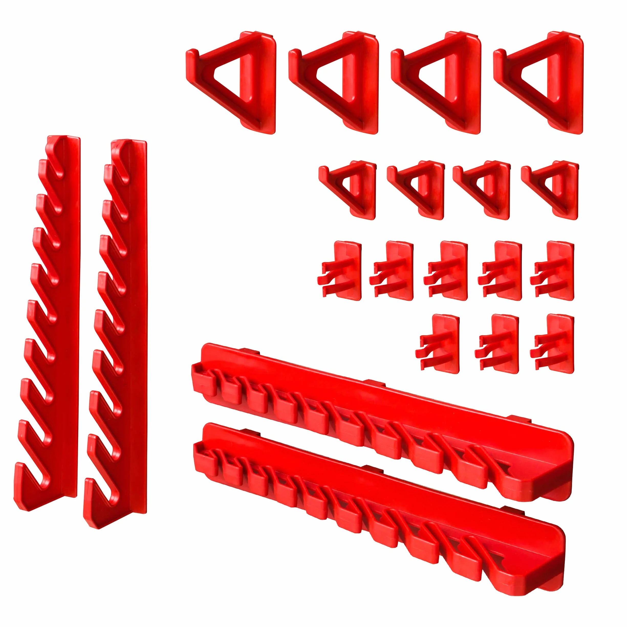 Werkzeugwand 1728 x 780 mm Stapelboxen Werkzeughalter Wandplatte Halterungsschienen Garage Lager Werkstatt Hobby (50 Boxen rot)