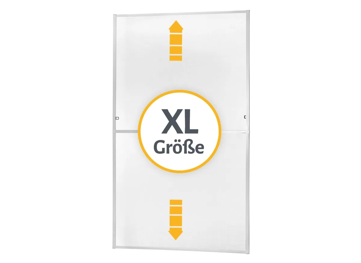 empasa Insektenschutz Fliegengitter für bodentiefe Fenster MASTER SLIM XL extra groß mit Alurahmen individuell kürzbarer Selbstbausatz, 130 x 220 cm, Farbe:weiß