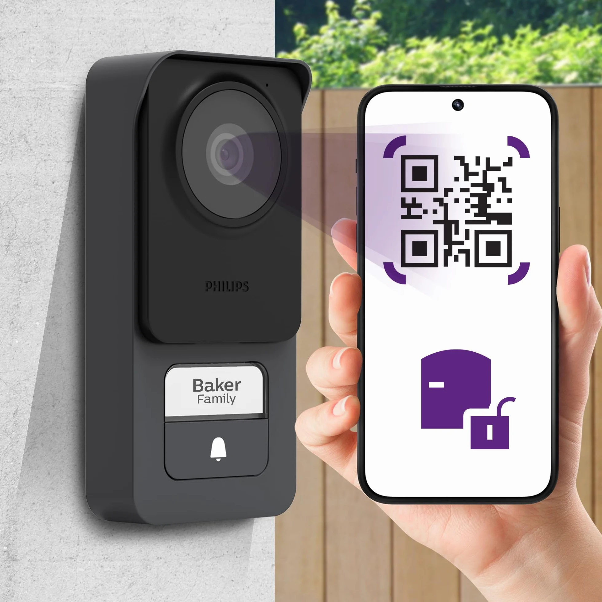Philips WelcomeEye Connect 3 WLAN-Video-Türsprechanlage, 2-Draht-System, 7" Touchscreen, 3K-Auflösung, Dualband-WLAN, RFID-Badges, Farb-Nachtsicht, Alexa kompatibel