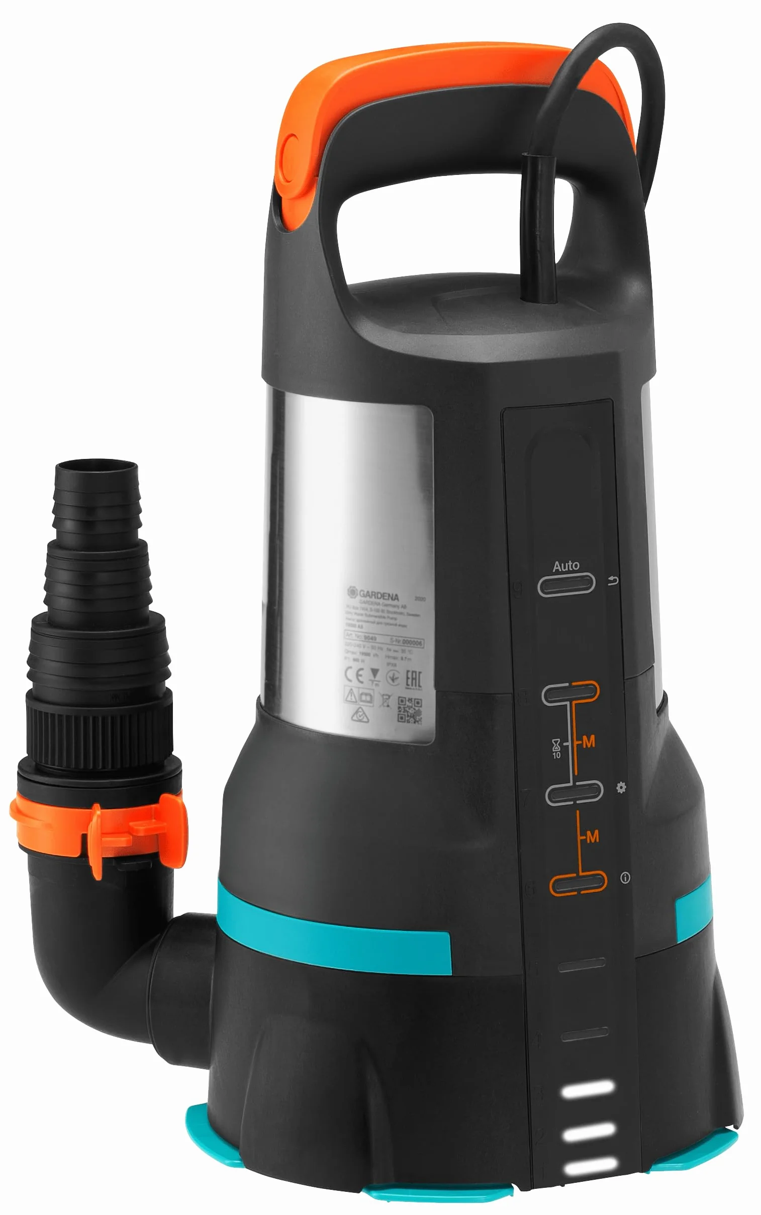 Gardena 09049-20 Klar-/Schmutzwasser-Tauchpumpe 19500 Aquasensor, Standard, small, bis zu 19.500 l/h - led-aquasensor