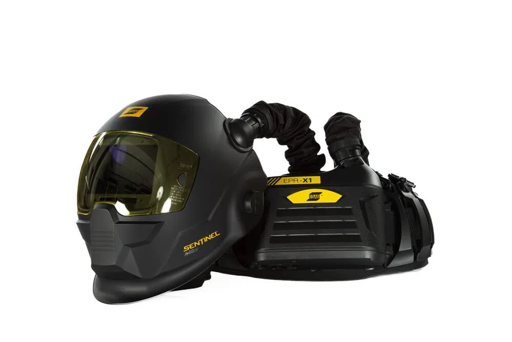 ESAB Sentinel A60 Air mit ESAB EPR-X1 PAPR Schweißhelm mit Luftreiniger/Frischlufteinheit komplett